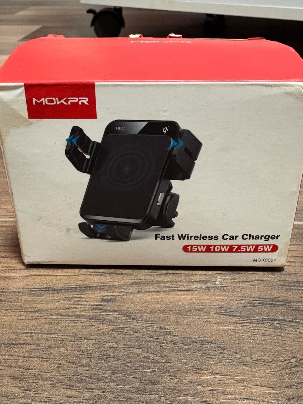 *NEW OPEN BOX* MOKPR Fast Wireless Car Charger Vent Mount Auto Clamp 15W Black
